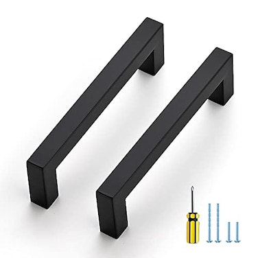 Ravinte 15 Pack Black Cabinet Pulls 412 Inch Square Kitchen Cabinet Handles Matte Black Kitchen Hardware for Drawer Pulls Drawer Handles Come with Screwdriver