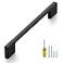 Ravinte Wide Foot Cabinet Pulls 5 Inch Black Cabinet Handles 10 Pack Kitchen Hardware for Cabinet Matte Black Drawer Pulls Come with Screwdriver