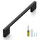 Ravinte Wide Foot Cabinet Pulls 5 Inch Black Cabinet Handles 10 Pack Kitchen Hardware for Cabinet Matte Black Drawer Pulls Come with Screwdriver