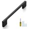 Ravinte Wide Foot Cabinet Pulls 5 Inch Black Cabinet Handles 10 Pack Kitchen Hardware for Cabinet Matte Black Drawer Pulls Come with Screwdriver