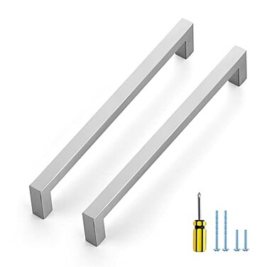 Ravinte 20 Pack Brushed Nickel Kitchen Cabinet Handles 8 Inch Cabinet Pulls Square Kitchen Hardware for Cabinet Drawer Pulls Drawer Handles Come with Screwdriver