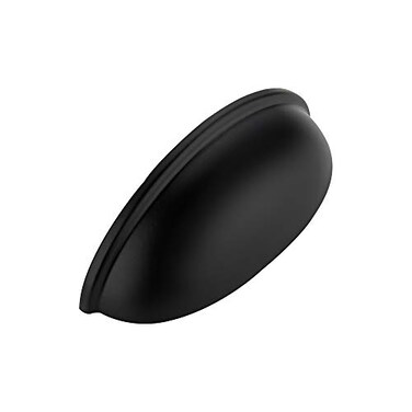 Ravinte 25 Pack 3 Drawer Pulls Matte Black Cabinet Pulls Kitchen Cabinet Handles Drawer Handles Cabinet Knobs Kitchen Hardware Half Moon Cup pulls Black 3 inch Hole Center
