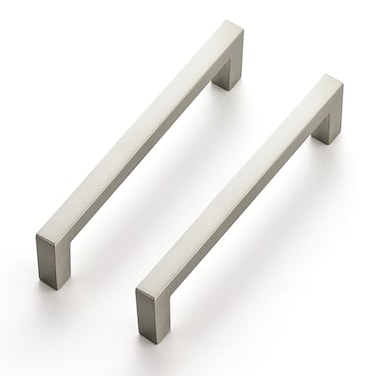 Ravinte 30 Pack Solid 4 Inch Center to Center Slim Square Bar Drawer Handles Cabinet Hardware Brushed Nickel Pulls for Kitchen and Drawers