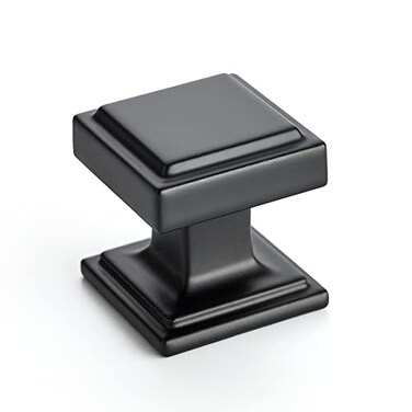 Ravinte 15 Pack Matte Black Square Kitchen Cabinet KnobsZinc Solid Drawer PullsFarmouse Cabinet Handles for Cupboard Dresser Closet and Bathroom Modern Cabinet Hardware for Cabinets