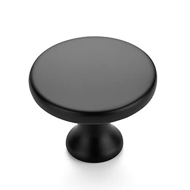 Ravinte 10 Pack 114 Inch Matte Black Round Kitchen Cabinet KnobsZinc Solid Drawer PullsCabinet Handles for Cupboard Dresser Closet and Bathroom Modern Cabinet Hardware for Cabinets