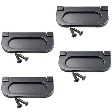 LC LICTOP 29 Inch Flush Pull Ring Handles 4 Pcs Hidden Recessed Furniture Grip Drawers Cabinet Flush Ring Sliding Door Pull Handle Metal Matt Black