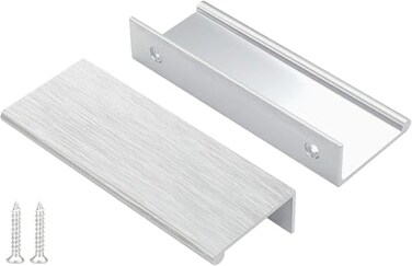 Peaha 10 Pack Kitchen Cabinet Handles 3 inch Brushed Nickel Pulls for Dresser Drawers Door Edge Finger Pull Hardware