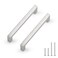 Probrico 10 Pack Hole Centers 5 inch Brushed Nickel Kitchen Cabinet HandlesSquare Corner Bar Drawer PullsStainless Steel Dresser Pull Handle 55inch Length