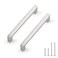 Probrico 10 Pack Hole Centers 5 inch Brushed Nickel Kitchen Cabinet HandlesSquare Corner Bar Drawer PullsStainless Steel Dresser Pull Handle 55inch Length