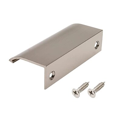 LC LICTOP Curved Edge Pull Handles 315 Inch Edge Finger Tab Handle for Caibnets Drawer Closet Door Wardrobe Cupboard 252 Inch Hole Spacing 30 Pcs Nickel Edge Pulls