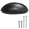 Ilyapa Matt Black Cup Drawer Pulls 3 Inch Hole Center Bin Cup Drawer Handles Bin Pulls Matte Black 10 Pack of Kitchen Cabinet Hardware Cupboard Handles and Knobs