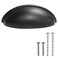Ilyapa Matt Black Cup Drawer Pulls 3 Inch Hole Center Bin Cup Drawer Handles Bin Pulls Matte Black 10 Pack of Kitchen Cabinet Hardware Cupboard Handles and Knobs