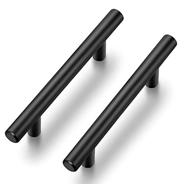 Ravinte Black Cabinet Handles 10 Pack 312 Inch Cabinet Pulls Matte Black Kitchen Cabinet Handles Modern Drawer Pulls Black Hardware for Kitchen Cabinet