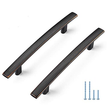Ravinte OilRubbed Bronze Curved Cabinet Handles Arch Drawer Pulls for Kitchen 4 in Hole Center 30 Pack