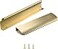 Satanga Edge Finger Tab pulls for Cabinets Kitchen Invisible Hardware Concealed Aluminum Flat Hidden Bar Pull Drawer Handles Pack of 5 Easy to Install 787inch 200mm Overall Length Brushed Brass