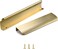 Satanga Edge Finger Tab pulls for Cabinets Kitchen Invisible Hardware Concealed Aluminum Flat Hidden Bar Pull Drawer Handles Pack of 5 Easy to Install 787inch 200mm Overall Length Brushed Brass