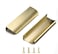 Satanga Edge Finger Tab Pulls for Cabinets Invisible Kitchen Concealed Aluminum Flat Hidden Drawer Pull Easy to Install Pack of 5 Brushed Brass 6inch 150mm Overall Length