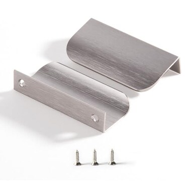 Satanga Edge Finger Pulls for cabinets Kitchen Concealed Drawer Pull Aluminum Hidden Back Mount Door Handle for Home Pack of 5 Modern Brushed Nickel 315 Overall Length Easy Installation