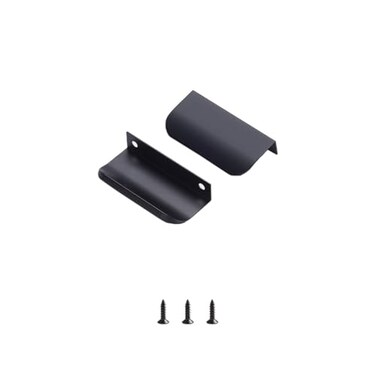 Satanga Edge Black Finger Pull for cabinets Kitchen Concealed Drawer pulls Aluminum Flat Hidden Back Mount Door Handle for Home 10 Pack Modern 315 Overall Length Easy Installation