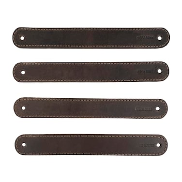 HideDrink Hide Drink Set of 4 Drawer Handles Durable Versatile Easy to Install with PreMade Holes Stylish Home Accessory DIY Full Grain Leather Handmade Bourbon Brown