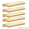 Malimali 5 Pack Modern Aluminum Cabinet Handles Gold Finger Edge Pulls 6 Brushed Brass Closet Door Pulls