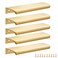 Malimali 5 Pack Modern Aluminum Cabinet Handles Gold Finger Edge Pulls 6 Brushed Brass Closet Door Pulls