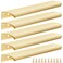 Malimali 5 Pack Gold Edge Finger Pulls for Cabinets Wardrobes 787 Kitchen Cabinet Pulls Handles Drawer Pulls Modern Aluminum Concealed Tab Pulls for Closet Door Brushed Brass