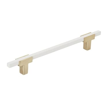 Amerock Cabinet Pull Brushed GoldWhite 6516 inch 160 mm Center to Center Urbanite 1 Pack Drawer Pull Drawer Handle Cabinet Hardware