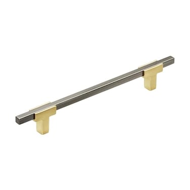 Amerock Cabinet Pull Brushed GoldBlack Chrome 6516 inch 160 mm Center to Center Urbanite 1 Pack Drawer Pull Drawer Handle Cabinet Hardware