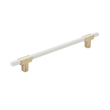 Amerock Cabinet Pull Brushed GoldWhite 7916 inch 192 mm Center to Center Urbanite 1 Pack Drawer Pull Drawer Handle Cabinet Hardware