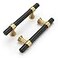 Haliwu 10 Pack 3 inch Hole Center Black Cabinet Pulls BlackGold Cabinet Handles Barrel Gold Dresser Drawer Pulls for Kitchen Hardware