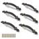 Seimneire 6pcs Surface Leather Furniture Handle 63 Retro Style Leather Handle Pull Handle for DrawerCabinetPU Suitcase Black