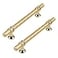 Haliwu 10 Pack Gold Cabinet Handles Brushed Brass Cabinet Pulls Kitchen Handles Barrel Champagne Gold Pull Kitchen Hardware 5 inch Hole to Hole Center