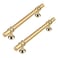 Haliwu 10 Pack Gold Cabinet Handles Brushed Brass Cabinet Pulls Kitchen Handles Barrel Champagne Gold Pull Kitchen Hardware 5 inch Hole to Hole Center