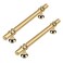 Haliwu 10 Pack Gold Cabinet Handles Brushed Brass Cabinet Pulls Kitchen Handles Barrel Champagne Gold Pull Kitchen Hardware 5 inch Hole to Hole Center