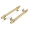 Haliwu 10 Pack Gold Cabinet Handles Brushed Brass Cabinet Pulls Kitchen Handles Barrel Drawer Dresser Knobs Champagne Gold Pull Kitchen Hardware 614 inch Hole to Hole Center