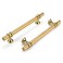 Haliwu 10 Pack Gold Cabinet Handles Brushed Brass Cabinet Pulls Kitchen Handles Barrel Drawer Dresser Knobs Champagne Gold Pull Kitchen Hardware 614 inch Hole to Hole Center