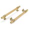 Haliwu 10 Pack Gold Cabinet Handles Brushed Brass Cabinet Pulls Kitchen Handles Barrel Drawer Dresser Knobs Champagne Gold Pull Kitchen Hardware 614 inch Hole to Hole Center