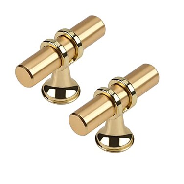 Haliwu 10 Pack Gold Cabinet Knobs Brushed Brass Handles Kitchen Cabinet Knobs Champagne Gold Pulls Kitchen Hardware Single Hole Pull