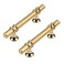 Haliwu 10 Pack Gold Cabinet Handles Brushed Brass Pulls Kitchen Barrel Champagne Gold Pull Hardware 3 inch Hole to Hole Center