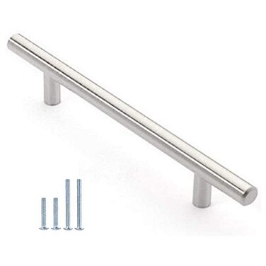 Wang-Data WangData 30 Pack 12mm Stainless Steel Kitchen Cabinet Handles T Bar Pull 8 Overall Length5 Hole Centers