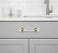 Cosmas 5 Pack 6393BBC Brushed Brass with Clear Glass Cabinet Handle Pull 3 Inch 76mm Hole Centers