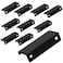 LC LICTOP 315 Inch Black Finger Pulls for Cabinet 10Pcs 252 Inch Hole Spacing Aluminum Alloy Edge Pulls Furniture Handle Back Mount Concealed Handles for Cupboard Drawer Dresser Wardrobe