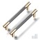 Gutuwellea 50 Pack 5 Inch 128 mm Knurled Cabinet Handles Cabinet Pulls Aluminum Handles Knurled Drawer Pulls Gold and Grey Oxidation Finish with Diamond Pattern 6 Length 5 Hole Center