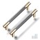 Gutuwellea 50 Pack 5 Inch 128 mm Knurled Cabinet Handles Cabinet Pulls Aluminum Handles Knurled Drawer Pulls Gold and Grey Oxidation Finish with Diamond Pattern 6 Length 5 Hole Center