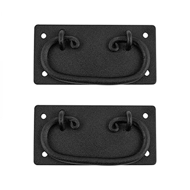 Renovators Supply Manufacturing Black Wrought Iron Mission Cabinet Hardware Bar Pull 4716 in Antique RSF RustResistant Powder Coat Finish Pack of 2