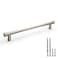 YAGU 5 Pack Brushed Nickel Cabinet Pulls 75 Inch Hole Center Satin Silver Kitchen Drawer Handles Zinc Alloy Hardware for Dresser Wardrobe Closet Cupboard