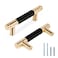 Zernmiarder Knurled Cabinet Pulls 12 Pack 35 Inch Long Cabinet Handles Metal Door Pulls Kitchen Drawer Pull Knurled Dresser Handles 2 12 Hole to Hole Black Gold