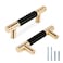 Zernmiarder Knurled Cabinet Pulls 12 Pack 35 Inch Long Cabinet Handles Metal Door Pulls Kitchen Drawer Pull Knurled Dresser Handles 2 12 Hole to Hole Black Gold