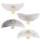 TUMBEELLUWA Set of 4 Moon Shaped Natural Agate Pull Handles for Dresser Cupboard Polished Stone Cabinet Drawer Knobs with Screws